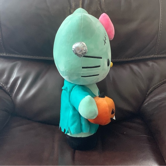 Hello Kitty Frankenstein with Pumpkin Large Plush Halloween Greeter - Picture 10 of 13